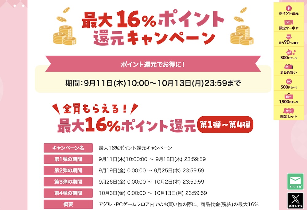 感謝祭の最大16%ポイント還元キャンペーン 第4弾